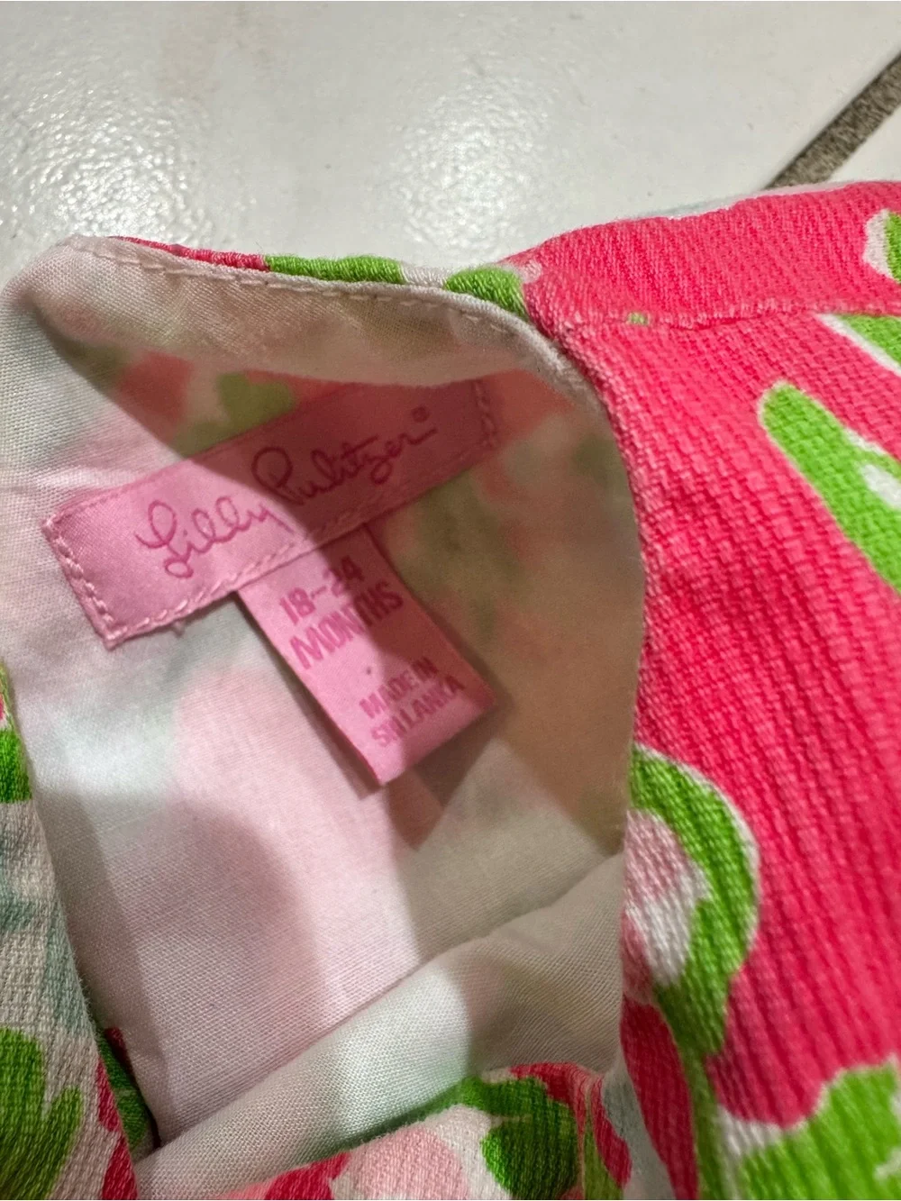 Lilly Pulitzer Pink Green Floral Dress & Bloomers Set